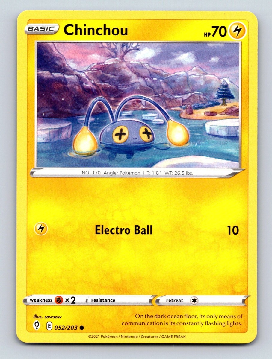 Chinchou HP 70 Electro Ball Attack Unique Yellow Pokémon Card | eBay