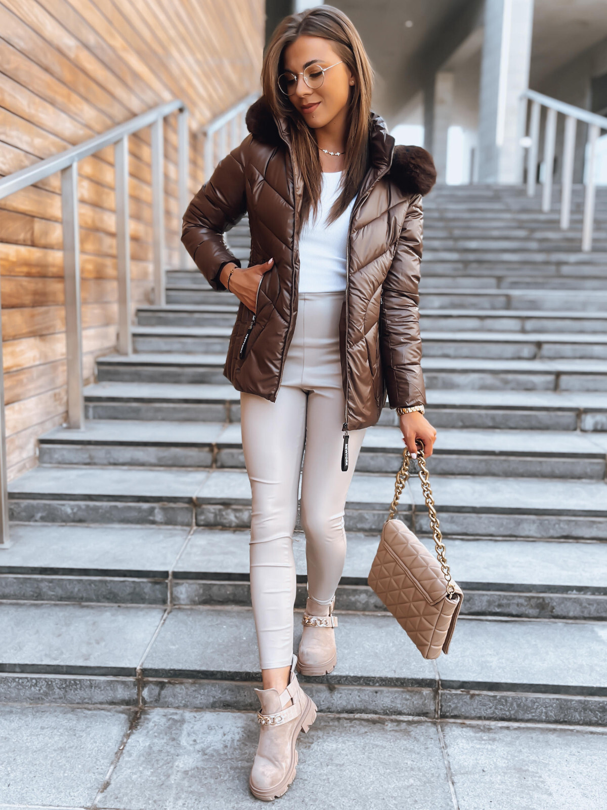 Duohropke Winterjacke Damen - Warme Steppjacke Mit Fellkapuze