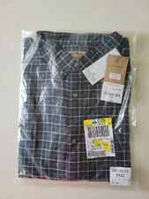 The Foundry Button down shirt long sleeve Men's 2xl navy plaid comfort stretch