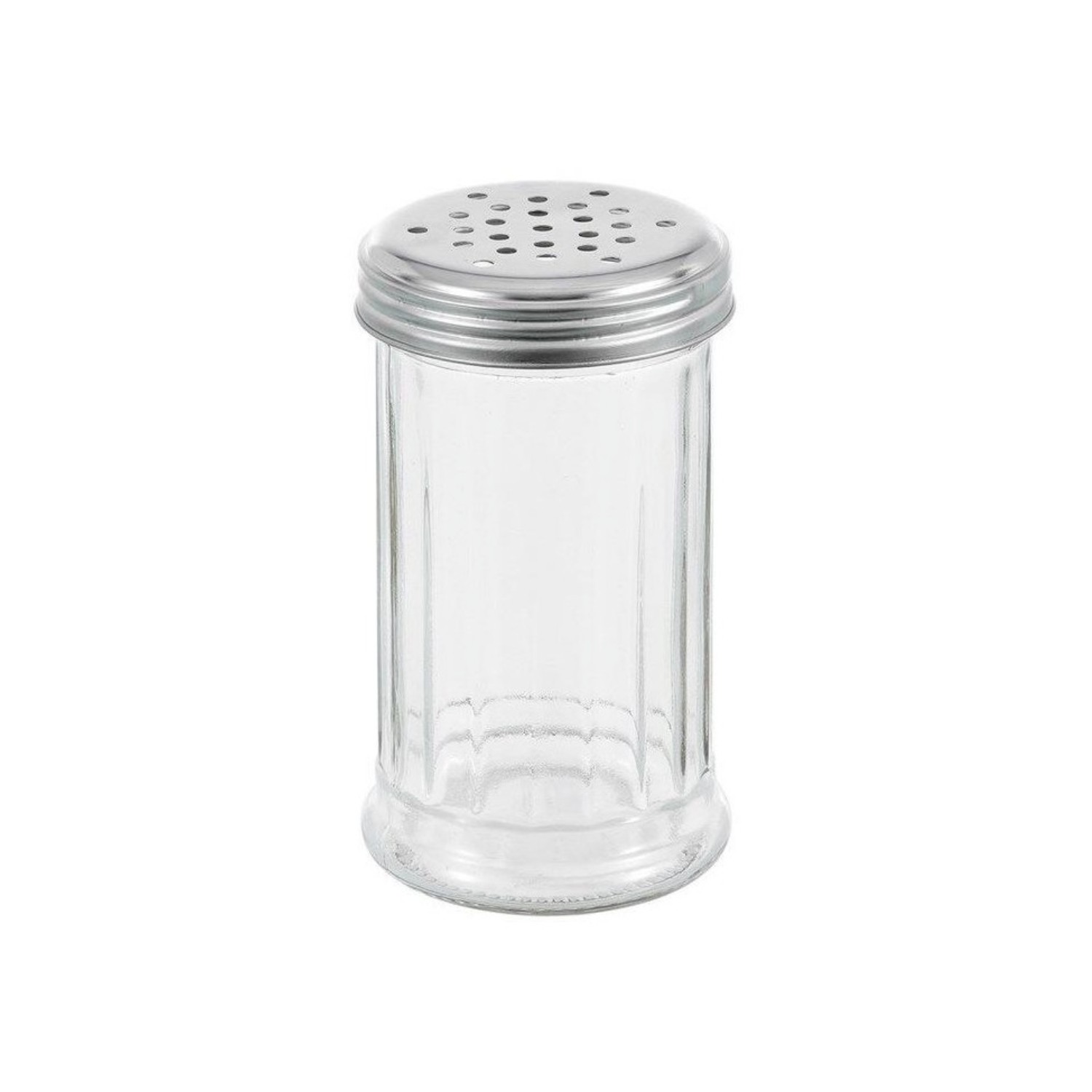 Glass Salt/Pepper Shaker with Stainless Steel Lid Retro Diner Dispenser 300ml