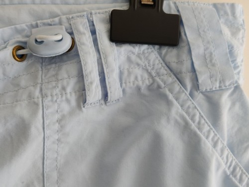 “Papaya” Ladies Baby Blue Embroidered Cotton Cropped Trousers - Size 16 - Picture 3 of 9