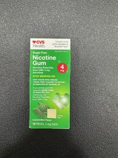 CVS HEALTH SUGAR FREE NICOTINE GUM-4mg-MINT FLAVOR 10 pcs EXP 7/27