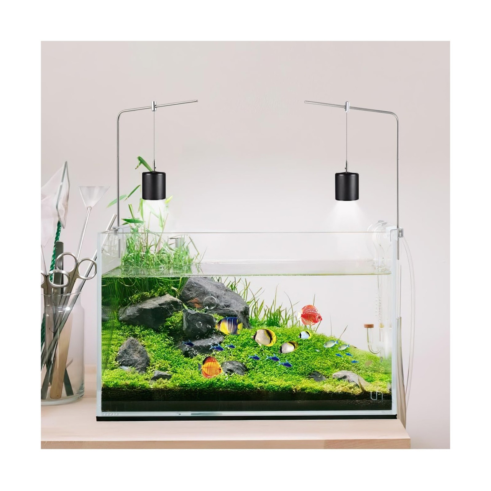 iplusmile Fish Tank Light Stand Kit, Aquarium Lighting Holder, Fish... Fast Ship