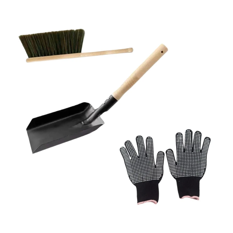 Ensemble Pelle à Cendres, Brosse de Foyer, Gants Inclus, Résistant à La - Photo 4/4