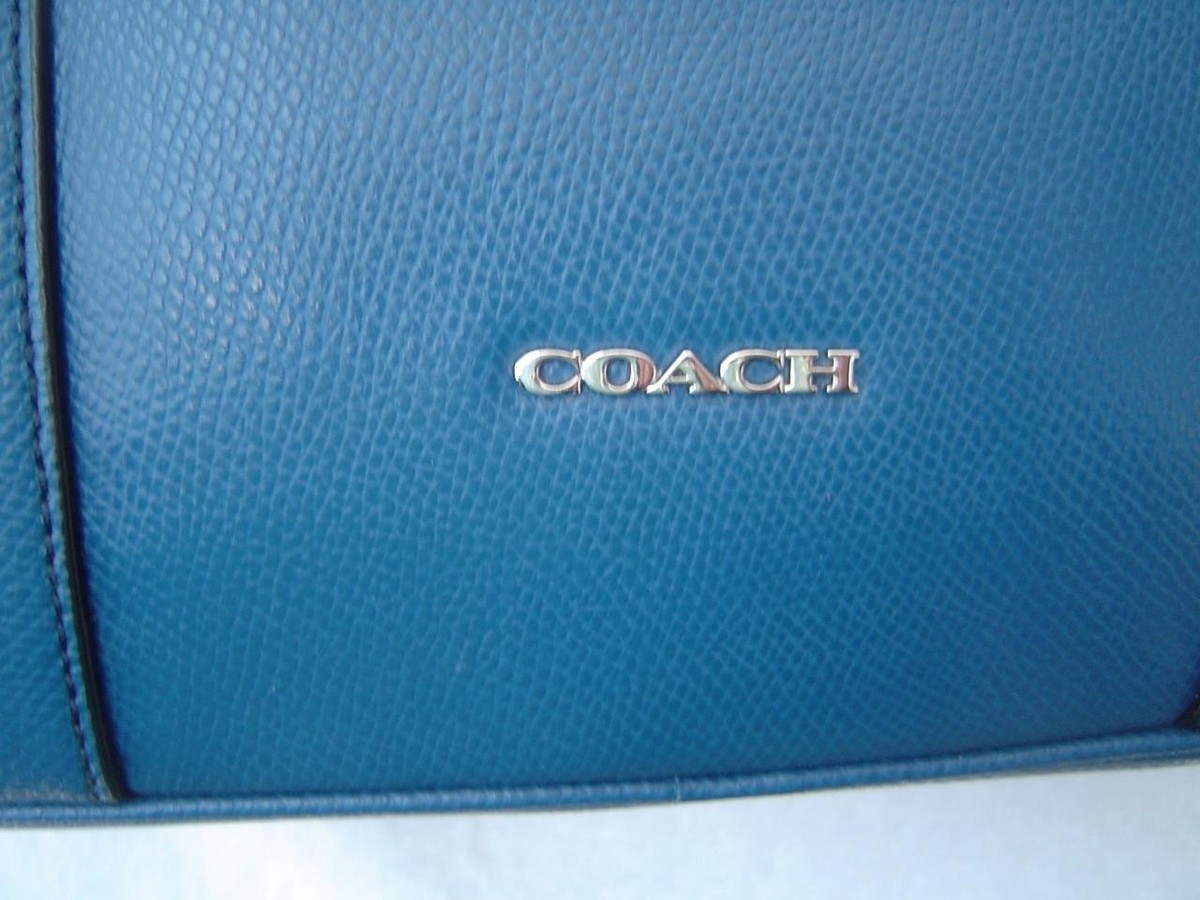 MON様 AUTHENTIC COACH DENIM BLUE CROSS GRAIN LEATHER SLIM BRIEFCASE