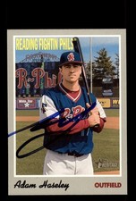 Signed Baseball Card Auto Adam Haseley 2019 Topps Heritage Minor League #68