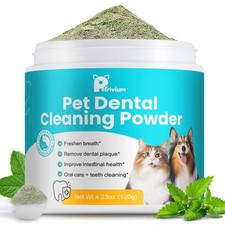 Dog Teeth Cleaning Powder, Dental Powder for Dogs Teeth Cleaning and Breath F...