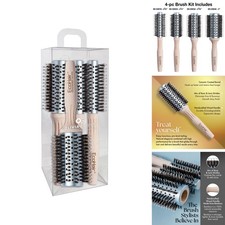 Olivia Garden EcoHair Combo Vent Round Bamboo Hair Brush EH-BOX01