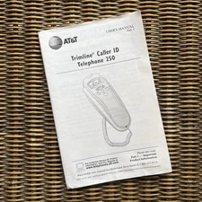 Vintage AT&T Trimline Caller ID Telephone 250 User’s Manual Part 2, Good Cond