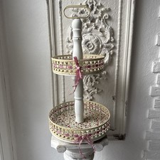 runde Dekoetagere Küchen-Etagere 2-stufig Vintage Landhaus Stil Shabby Blumen