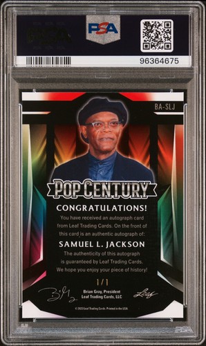 1/1 Samuel L Jackson Signed 2023 Leaf Pop Century Green Mojo PSA 9 Auto Card - Picture 2 of 13