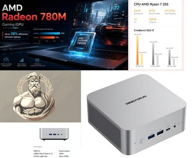  MINISFORUM AI X1 MINI PC AMD Ryzen 7 255, 780M, 24GB DDR5 RAM, 1TB SSD Win11 
