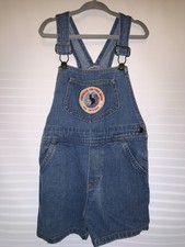 Vintage Y2K Boys Thomas The Train Overalls Shortfalls Denim Jeans Embroidered 4T