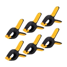 4 Inch Backdrop Spring Clamps, 6 Pack for Stand DIY Project, Black and Yellow