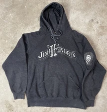 Vintage Jimi Hendrix Hoodie Mens Size XL Gray Pullover Music Rock ODM 90s Y2K