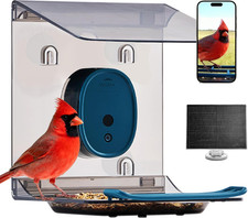 Smart Bird Feeder with Camera Solar Powered,2K UHD Video Live Stream,Easy Set Up