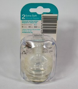 2x Nano Bebe Because Nutrients Matter Extra Soft Silicone Nipples 3m and up