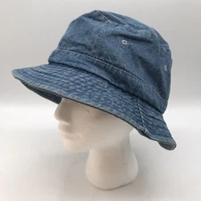 Vintage Screamline USA Headwear Women's S/M Blue Jean Denim Cotton Bucket Hat