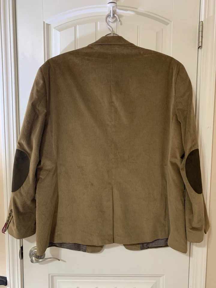 Saddlebred Blazer Heritage Corduroy Jacket Brown Elbow Patch Size 50R NWOT - Image 2 of 4