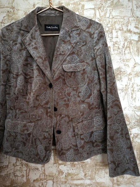 Women Betty Barclay Blazer Silver Cotton 38 / M /