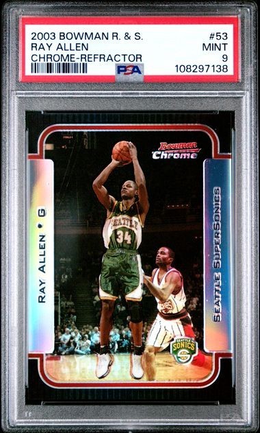 2003-04 Bowman Rookies and Stars - Ray Allen Chrome Refractor /300 PSA 9 #53