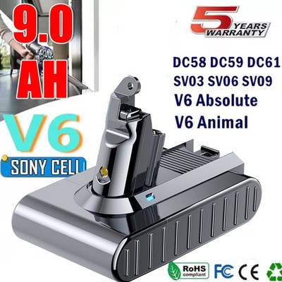9000mAh Akku für Dyson V6 DC58 DC59 DC62 SV06 SV03 SV09 Absolute 8,0AH / Filter