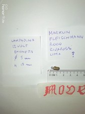 RIVAROSSI-LIMA-FLESCHMANN-MARKLIN- RICAMBI LAMPADINA 12 V BAIONETTA SENZA BORDO 