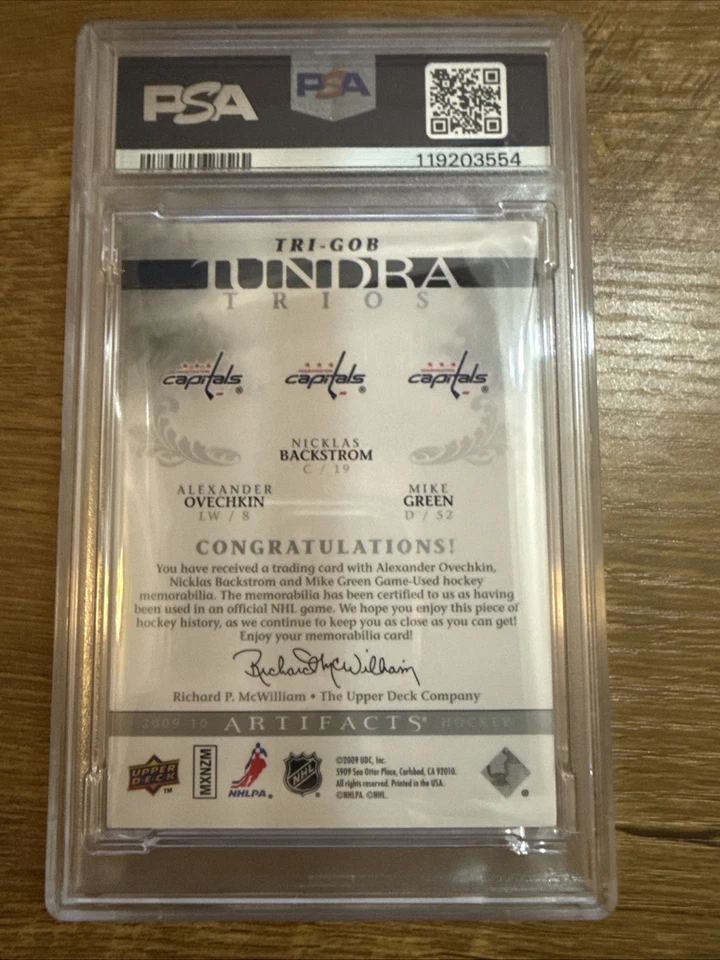 Ovechkin 1/1 Rare, Nicklas Backstrom, Mike Green Game Worn Patches 01 /10 Pop 1 - Image 2 of 3