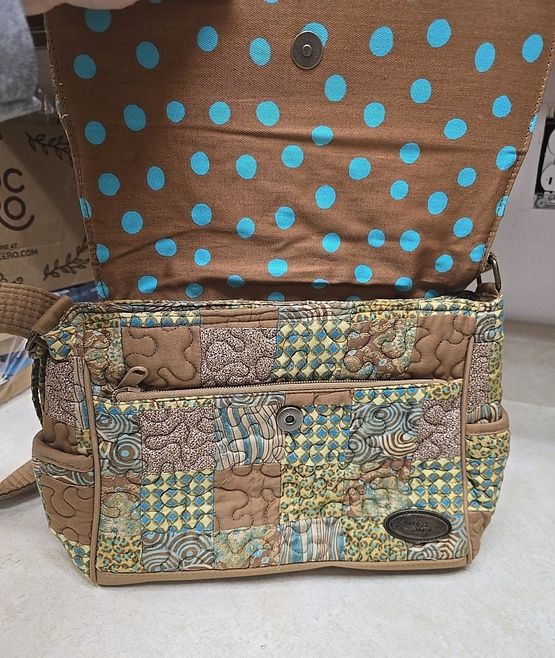 Vtg Donna Sharp Mixed Pattern Patchwork Quilted B… - image 3