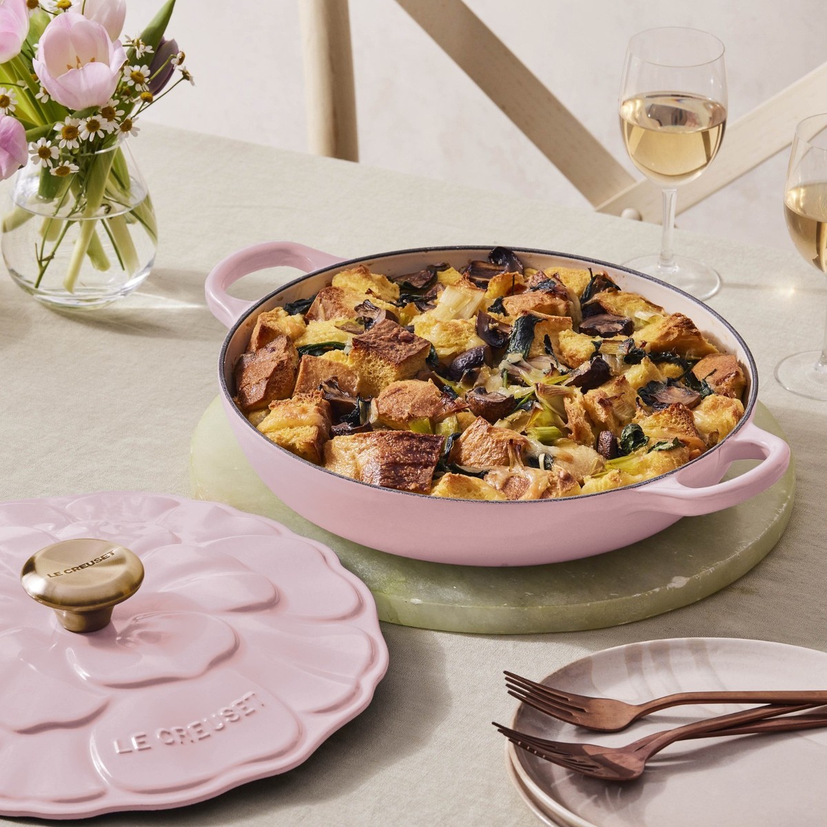 Le Creuset Signature Cast Iron 2.25 Quart Flower Petal Braiser