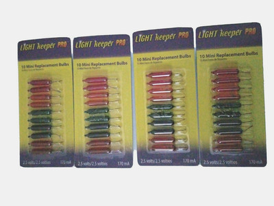 Lot of 4 Light Keeper Pro 2.5 V Mini Replacement Bulbs Multi Color 10 ct ea NEW