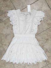 LoveShackFancy Darryl White Dress Womens Size S Whimsy Fairy Boho Cottage Ruffle
