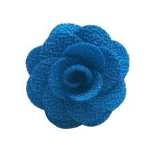 Men's Lapel Flower Handmade Boutonniere Pin for Suit Blue 
