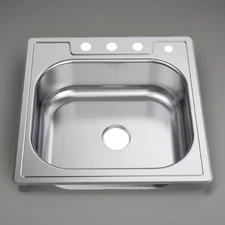 Glacier Bay 25 in. Drop in Single Bowl 20-Gauge Stainless Steel Kitchen Sink