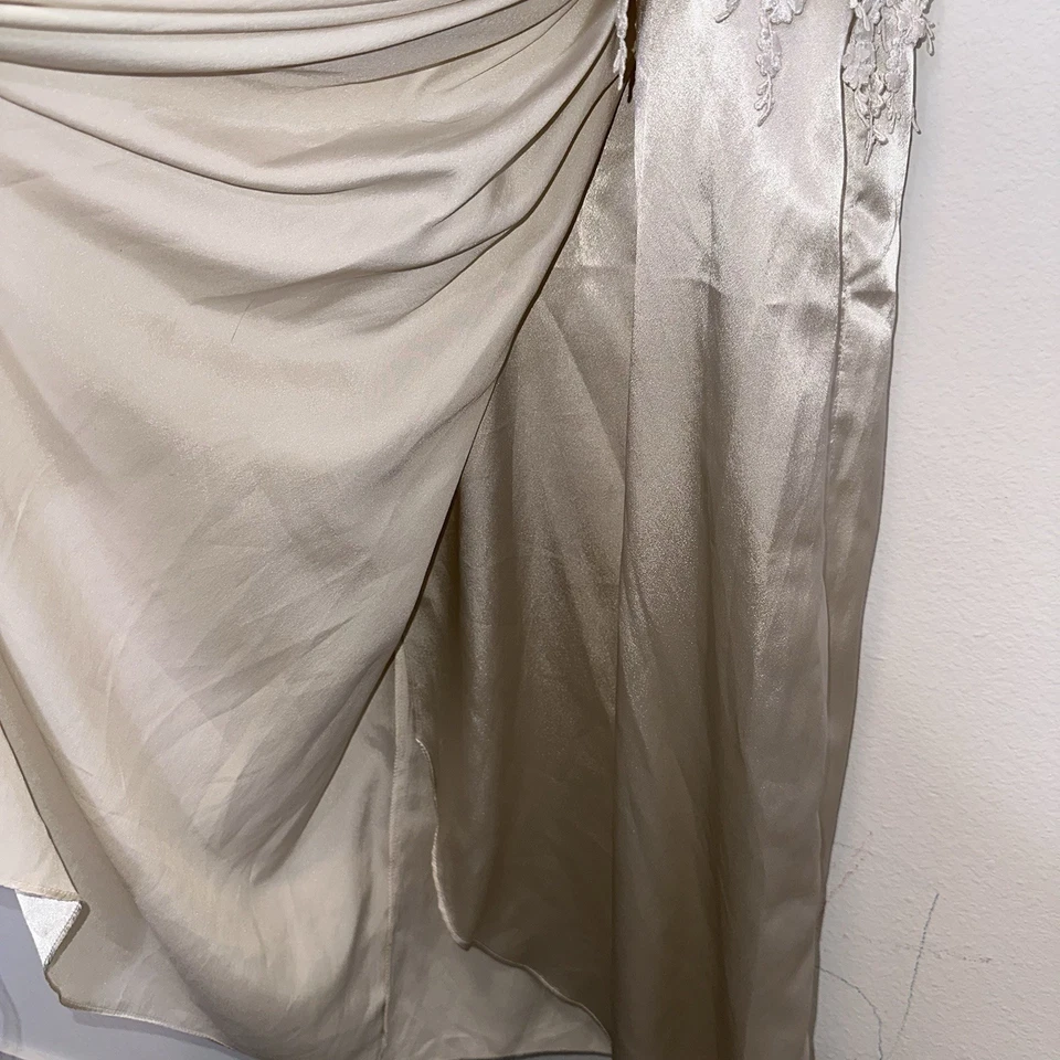 Vestido para mujer Lorrie Kabala vintage de encaje victoriano eduardiano satinado sedoso Foto 4 de 4