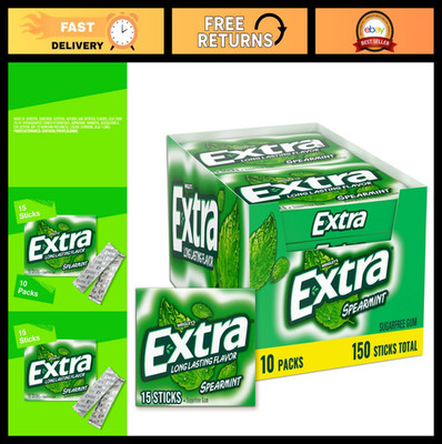 Sugar-Free Spearmint Gum Bulk, Individually Wrapped, Long-Lasting Fresh Breath,