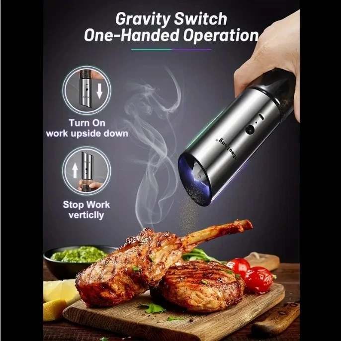 Two Pieces of Electric Pepper And Salt Grinder Set
