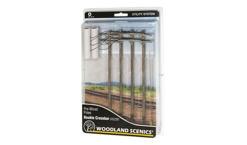 Barra transversal doble postes precableados escala O Woodland Scenics 2281 | Zustand: New