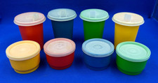 4 Tupperware 7 oz Bell Tumblers 109 Flat Top Sippy Lids 1552  Snack Cups 1229