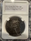 1880-S $1 Morgan Silver Dollar, GEM, Light Toning, Beautiful Coin, Encapsulated