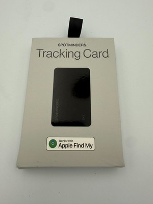 SPOTMINDERS Tracking Card Slim Bluetooth Tracker Works with Apple Find My Black