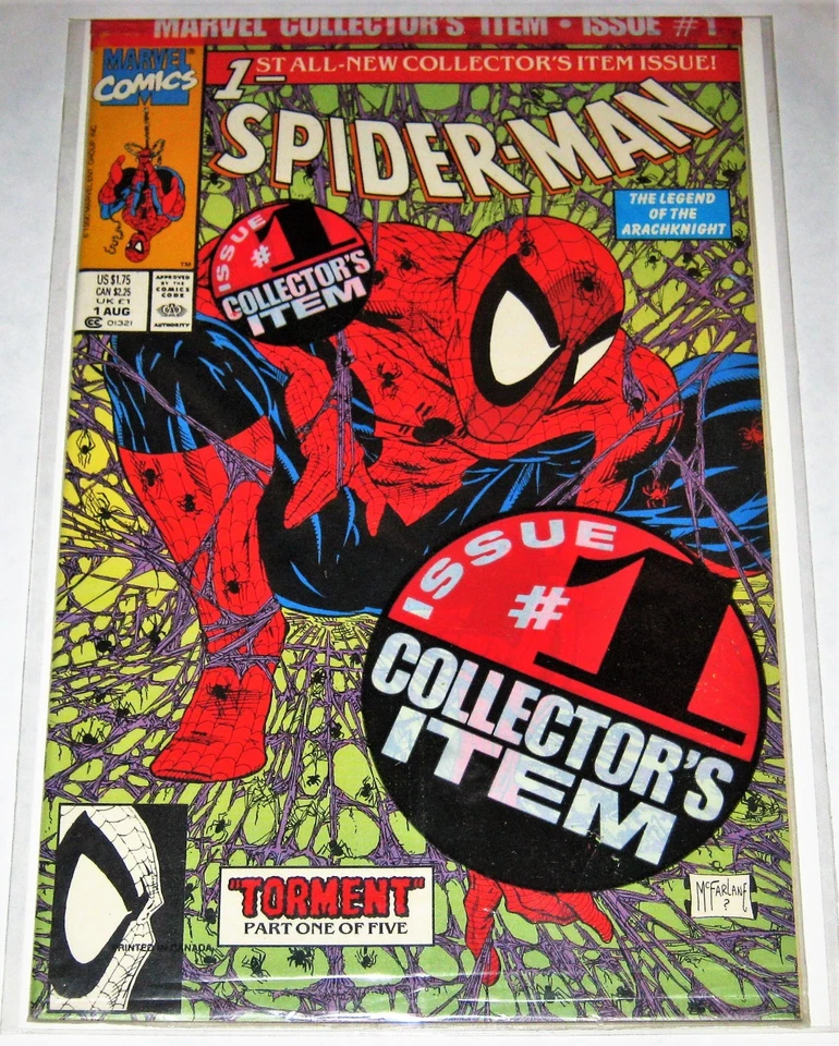 SPIDERMAN TORMENT #1 🔥 Todd McFarlane SEALED Marvel Comics 1990 Green Variant - Image 4 of 4