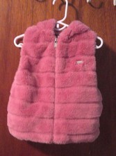 DKNY Pink Faux Fur Vest Size Girls 4 NWOT