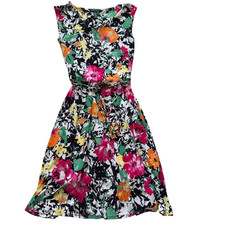 Ralph Lauren Dress Womens's Size Small Floral Bright Sleeveless Pullover V-Neck