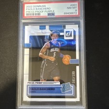 2022-23 Panini Donruss Paolo Banchero #201 Press Proof Purple /199 PSA 8
