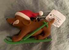 Bath and Body Works Dachshund Dog On Skis Hand Sanitizer Holder Dog New