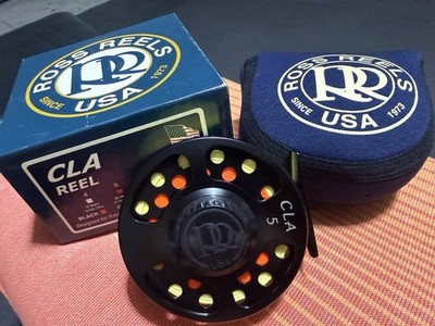 Ross Reels CLA 5 Fly Reel Black Pre-Spooled w/ Fly Line, Case & Box