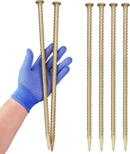 16 Inch Rebar Stakes - 1/2 Inch Diameter Galvanized Steel Ground Anchors - Heavy