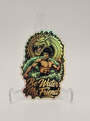 Bruce Lee Be Water Holographic Sticker 2''×3''