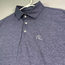 Rhoback Men's Shirt Large Cool Grey Golf Polo Performance Stretch Texas MBA GC